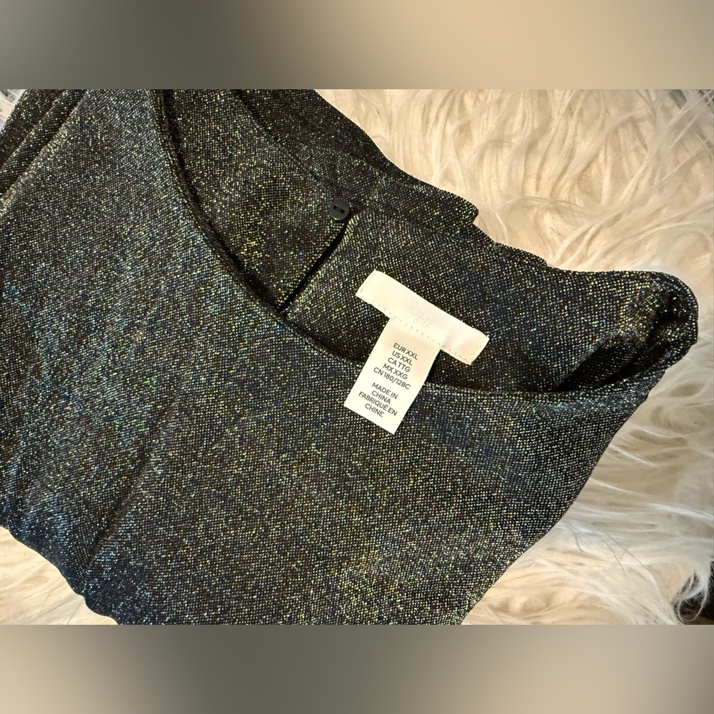 H&M Glittery Black Long Sleeve Dress